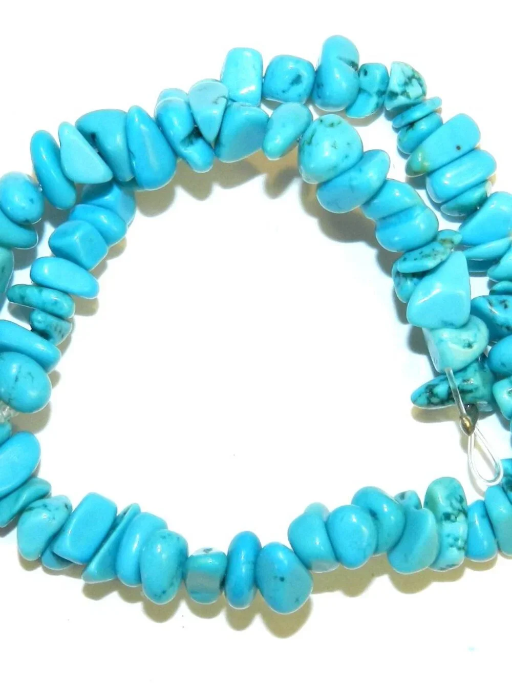 GC144 Bright Blue Turquoise Small 5mm - 7mm Chip Magnesite Gemstone Beads 7.5